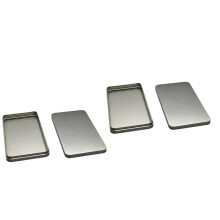 Slanke metalen opbergdoos met profiel voor-Zilver 2 STUKS