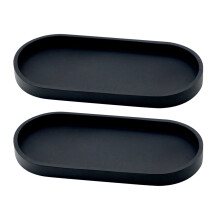 Plateau de rangement de salle de bain de forme ovale, lot-Noir