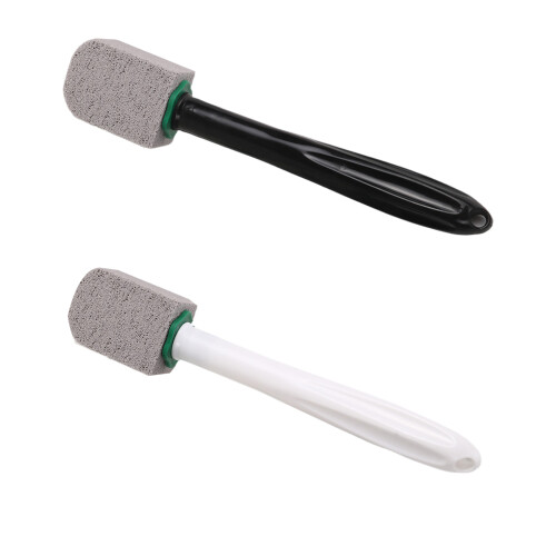 Safe Pumice Toilet Brush Long Handle Comfortable Hold-White 1