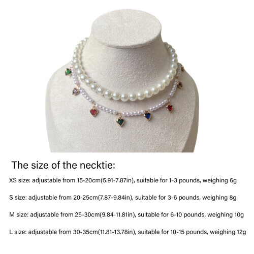 Small Dog Cats Pearls Collars Necklace-M Multi-Colored 2