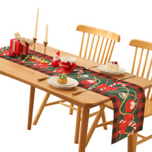 Vakantietafeldecoratie Herbruikbare kersttafelloper met-3
