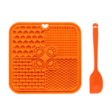 Pet Dining Mat Slow Feed Container Food-Orange mat with oran