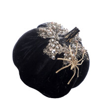 Spiders Pumpkin Figurines Decors Halloween Pumpkin-Black