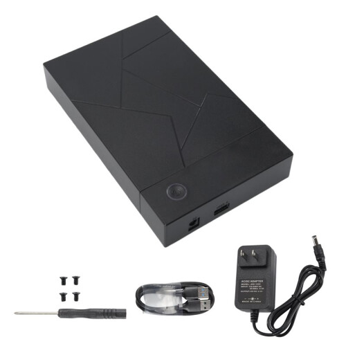 3.5 Inch HDD Enclosure USB 3.0 to  Hard Drive Case SSD Enclosure External Solid State Hard Drive Disk Box-US Plug
