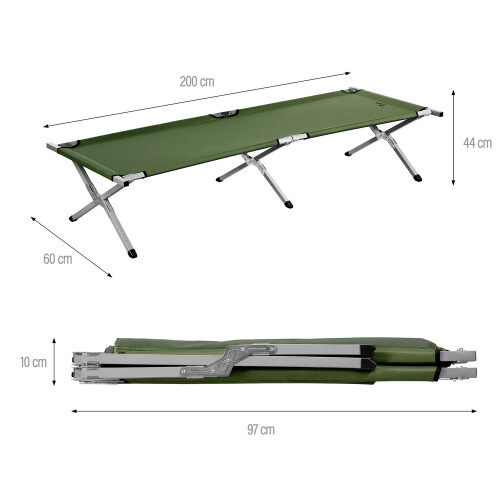 Klappbares Feldbett, Grün, 200 cm 2