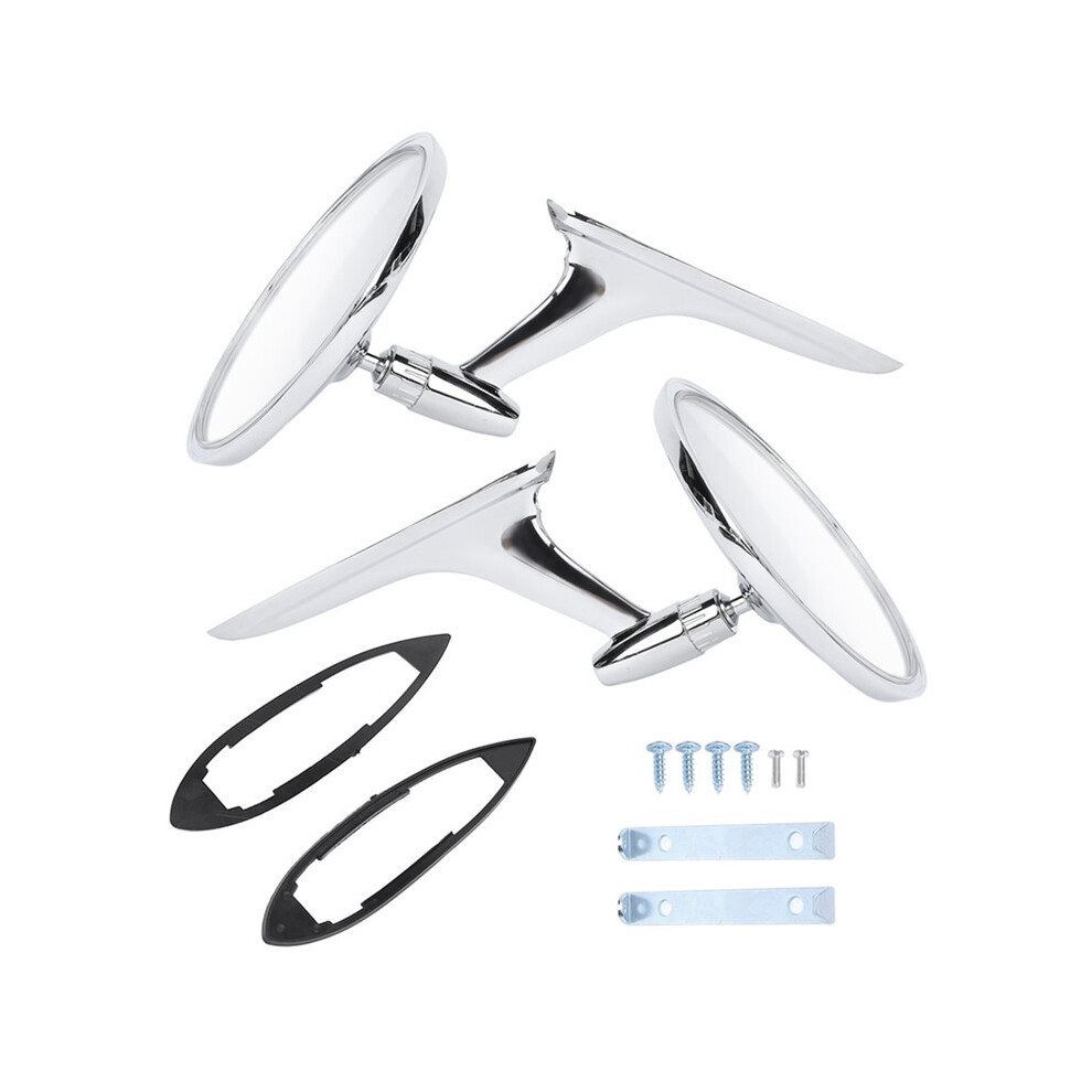 Enhanced Visibility Round Rearview Mirrors 654394765672 For Chevy Impala Corvair Biscayne 6032278106652