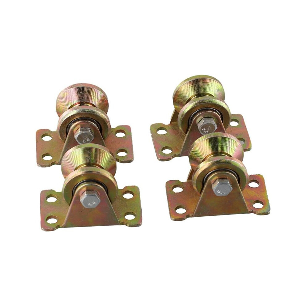 4Pcs Steel Cable Pulley For 8Mm Ropes - Heavy Duty Lifting Pulley With Dual Bearings, 31Mm V- Wheel 4713118288760