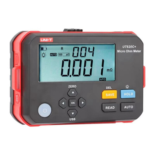 -T UT620C+ Micro Ohm Meter Digital  Low Resistance Tester 0.001mΩ-300.0KΩ Insulation Test LCD Display EU Plug
