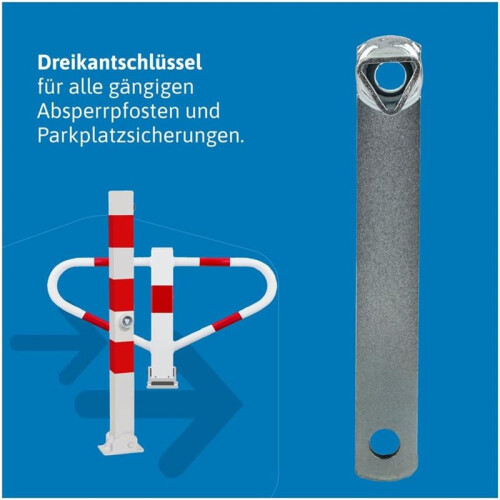 M12 Triangular Key for Barrier Posts, Fire Brigade Key, Robust Steel Construction 1