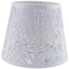 Small Lamp Shade, Metal Lampshade with Pattern of Trees for Table Chandelier Wall Lamp White