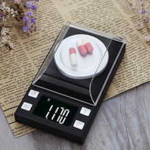 Digitale sieradenweegschaal, 20 g/0,001 g milligram schaal, poederweegschaal voor medicijnen, goud en edelstenen, roestvrijstalen platform,
