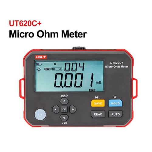 -T UT620C+ Micro Ohm Meter Digital  Low Resistance Tester 0.001mΩ-300.0KΩ Insulation Test LCD Display EU Plug 1