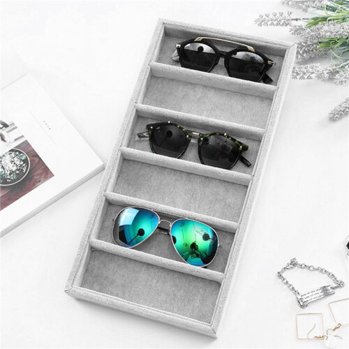 2 StüCk Brillen-Displaybox mit 6 FäChern, Brillen-Organizer-Sortierbox, Brillen-Display-Schmuck-Organizer-Tablett, A 1