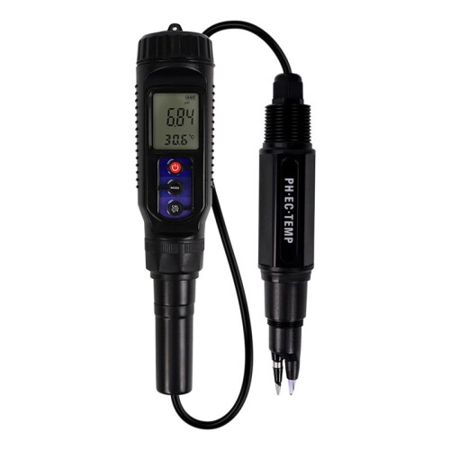 Water Soil Quality Tester Digital PH/EC/TEMP 3-in-1 Tester Multi-Function Testing PH Meter for Aquariums Pools Dough