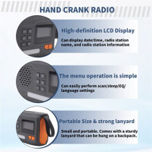 Radio DAB/FM Receptor de Radio Solar PortáTil Radio de Emergencia Radio de Manivela para Exteriores con Linterna LED/SOS