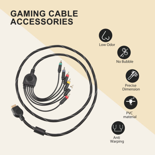 Convient pour le Câble Composant PS2 / PS3 1,8 M Convient pour les Accessoires de Câble de Jeu Haute RéSolution PS 2/3 2