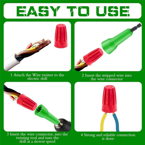 2Pcs Wire Twisting Tool Wire Twister Tool Drill Wire Stripper Twisting Wire Connector Socket Wire Twisting Spinner 2