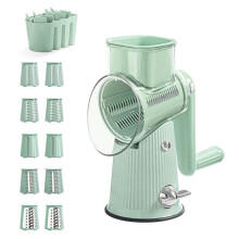 Cheese Grater with Handle with 5 Interchangeable Blades,Multifunctional Potato and Radish Slicing and Slicing Machine