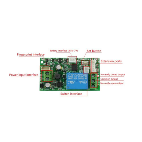 ÅTkomstkontroll Fingerprint Control Board 7-30V Fingerprint Identification Module DIY Relay DöRrlåSkontroller, S4
