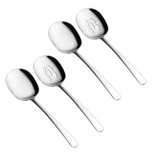 Serving Spoons Set, 10 Inch Slotted Spoon and Serving Spoon, Spoons Silverware, Cooking Spoon, Pasta Spoon,Pack of 4