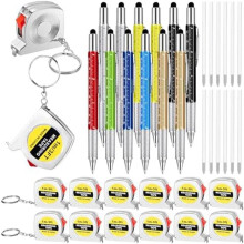 Il Set Regalo con Penna Multifunzionale Include Metro A Nastro, Penna Pratica 6 In 1, Adatta per Bomboniere per Feste di Compleanno da Uomo, 12 Pezzi