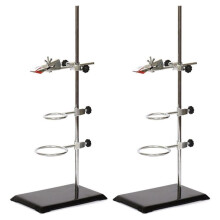 2X Laboratory Grade Metalware Support Stand, Cork Lined Burette Clamp with 4 Retort Ring (2Inch,3Inch Dia)