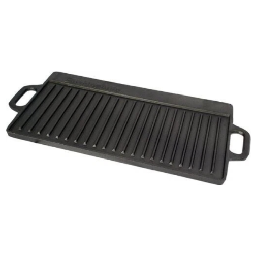 Cast Iron 51cm Non Stick Griddle Plate Reversible BBQ Grill Pan 2
