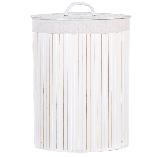 Beliani Laundry Basket MATARA Bamboo White 57 L 1