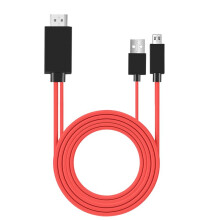 6.5 Feet Micro-USB to Adapter Converter Cable 1080P HDTV for Android Devices S3 (11 Pin, Red)