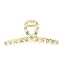 Vintage opaalgouden metalen haarklem, antislip haarclip voor vrouwen, veilige haarklem met verstelbare tanden, duurzaam legeringsmateriaal.
