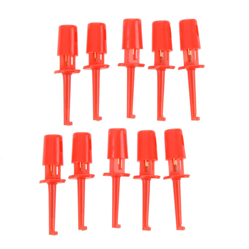 SODIAL(R) Red Multimeter Lead Wire Test Hooks Clip Set 10 Pcs 1