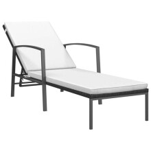 Sonnenliege - HELLOSHOP26 - Liegestuhl - Rückenlehne 4 Positionen - Kissen inklusive - Geflochtenes Material