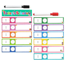 Tabla de rutinas para niños, tabla de horarios visuales, diseño multifuncional, planificador diario para niños, 12 piezas.