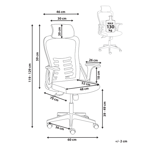 Beliani Office Chair ERGONOX Black 2