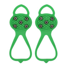 (Green) camping kit Yellow 5-Tooth Ice Claw Antiskid Shoe Cover Gourd Shaped Snow Antiskid Light Snow Claw Cleat