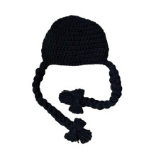 Parrucca per neonate lavorata a maglia a mano, cappello per parrucche per neonati, trecce, berretto all'uncinetto, accessori per fotografia,