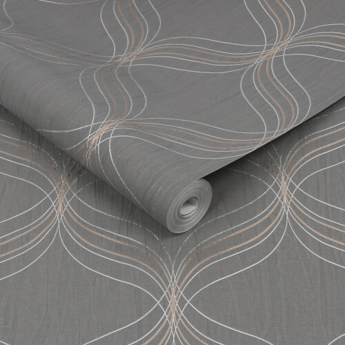 Boutique Optical Geo Grey Wallpaper 1
