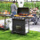 Outsunny Barbacoa de Ga Negro 121 x 54 x 97 cm 2