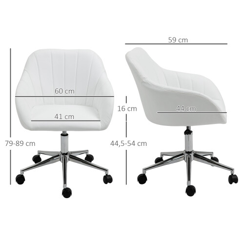 Vinsetto Silla de Oficina Blanco 60 x 59 x 89 cm 2