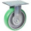 Parnells 160mm fixed castor with green convex elastic polyurethane on cast iron centre wh 1