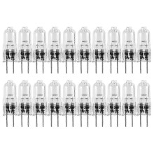 20 Stück G4-Halogenlampen, 20 W, 12 V, 2-polig, klar, für Herdbeleuchtung, Signalleuchten, Schienensysteme