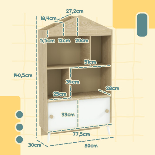 Librería Infantil Bicolor 80 x 30 x 140.5 cm 2