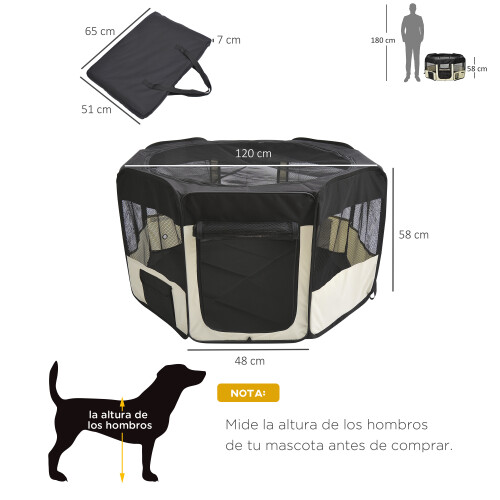 PawHut Parque Mascotas Plegable Bicolor 120 x 48 x 58cm 1
