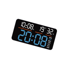 Moderne, leise digitale Wanduhr mit-2810 Schwarzes Muschelblau