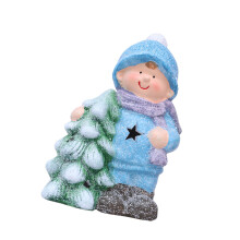 LED-beleuchtete Keramik-Deko-Puppe, Junge,-Junge Weihnachtsbaum