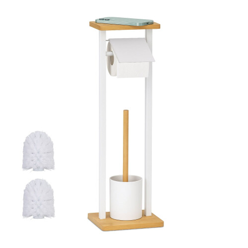 Set de toaletă cu raft - Accente din bambus, independent
