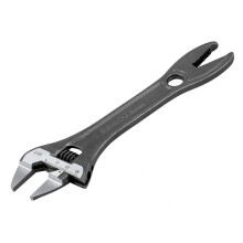 Bahco 31-t Thin Jaw Adjustable Spanner With Serrated Pipe Jaws
