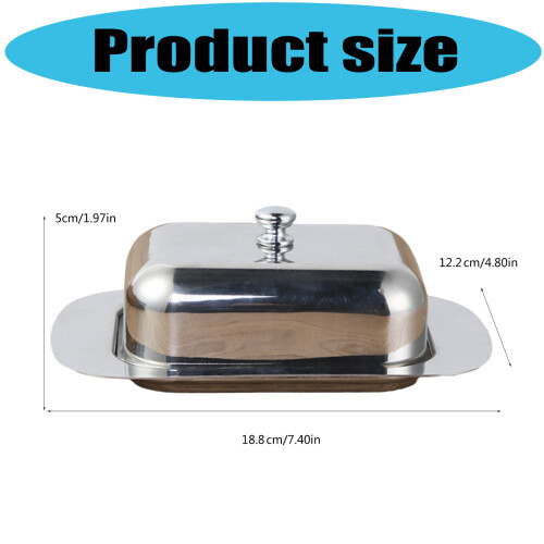 Square Baking Butter Dish Stainless Steel Cheese Storage 2