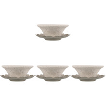 4Sets White Ceramic Tea Infuser Coffee Filter No Hole Portable Design