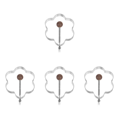 4Stk Metall Eierbackform Herzform Eier- Und Pfannkuchenring Silber
